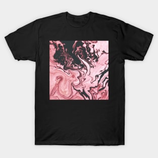 Fluid colored painting dark and light pink T-Shirt